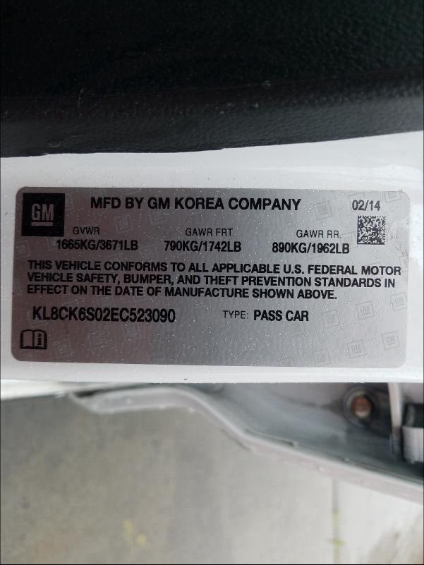 2014 CHEVROLET SPARK EV 1 KL8CK6S02EC523090