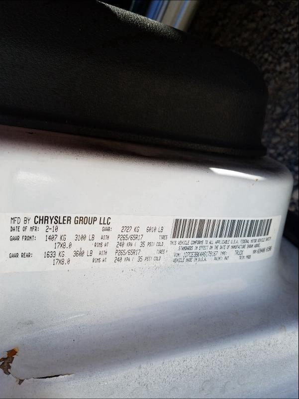2010 DODGE DAKOTA SXT 1D7CE3BK4AS179167