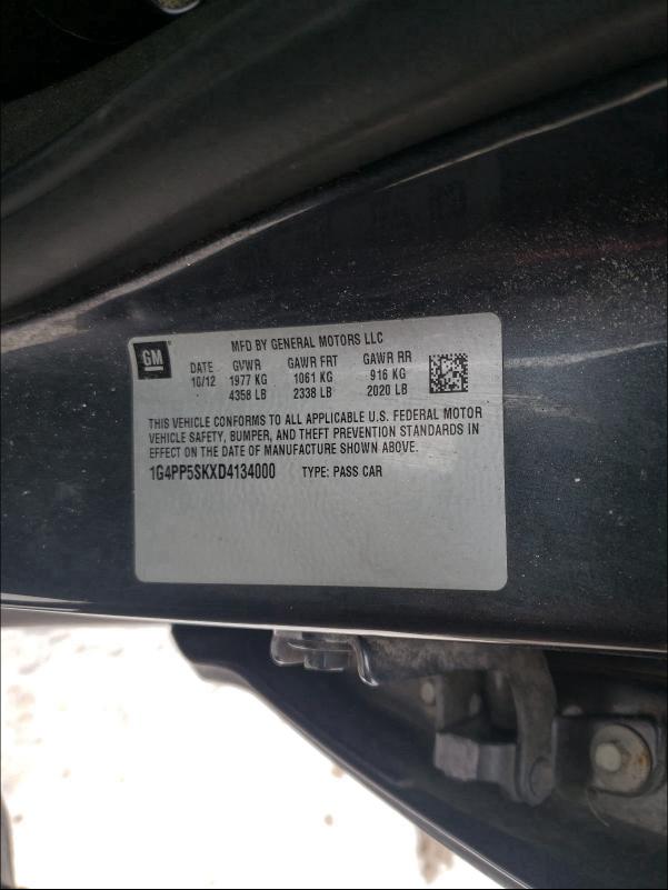 2013 BUICK VERANO 1G4PP5SKXD4134000