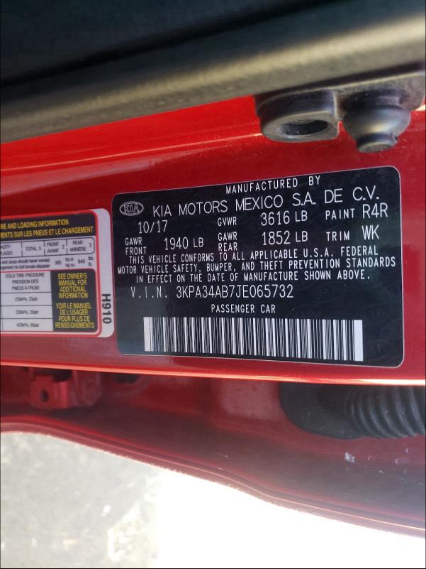 2018 KIA RIO EX 3KPA34AB7JE065732