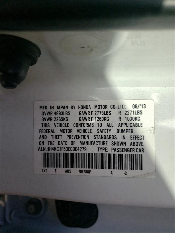 2014 ACURA RLX TECH JH4KC1F53EC004279