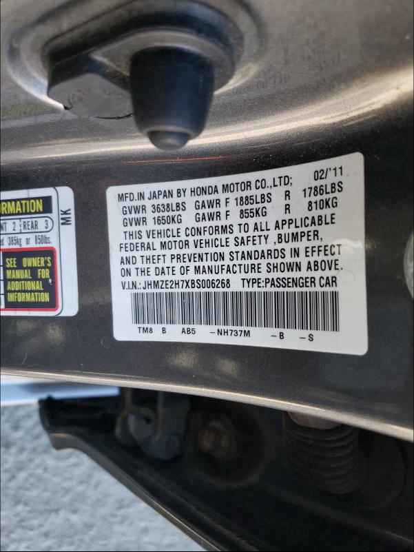 2011 HONDA INSIGHT EX JHMZE2H7XBS006268