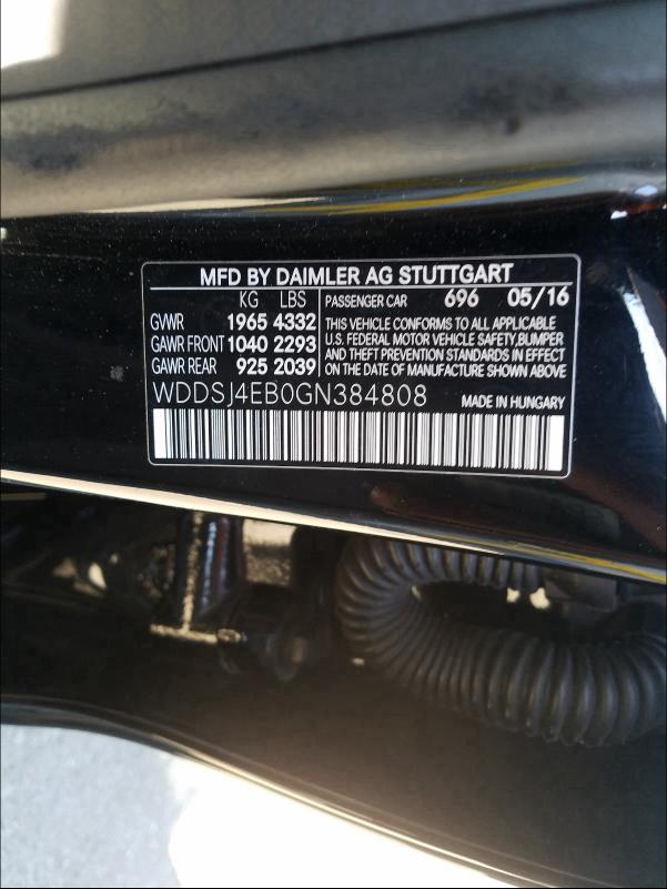 2016 MERCEDES-BENZ CLA 250 - WDDSJ4EB0GN384808
