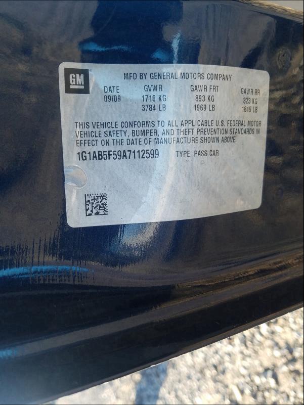 2010 CHEVROLET COBALT LS - 1G1AB5F59A7112599