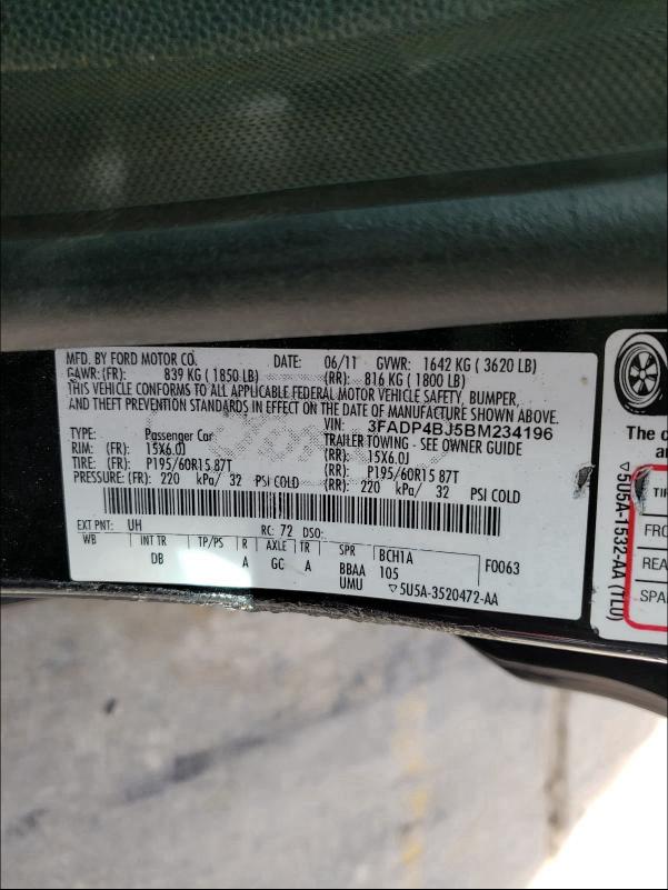 2011 FORD FIESTA SE - 3FADP4BJ5BM234196
