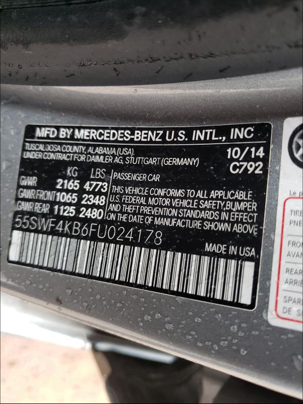 2015 MERCEDES-BENZ C300 55SWF4KB6FU024178