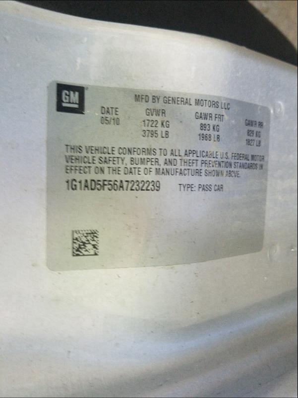 2010 CHEVROLET COBALT 1LT 1G1AD5F56A7232239