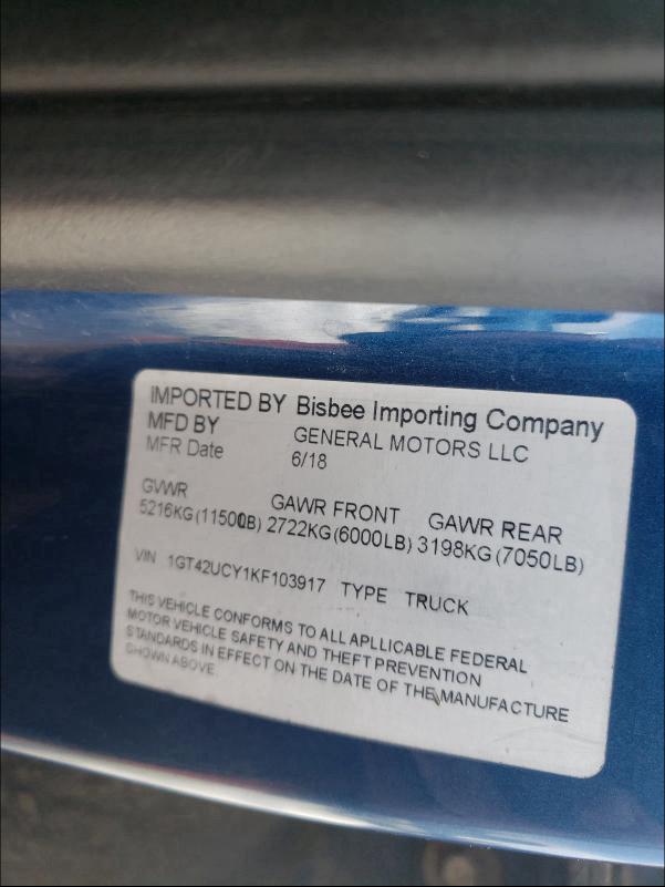 2019 GMC SIERRA K35 1GT42UCY1KF103917