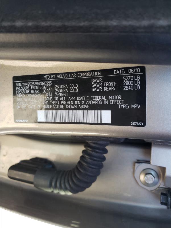 2011 VOLVO XC70 3.2 YV4952BZ9B1095295
