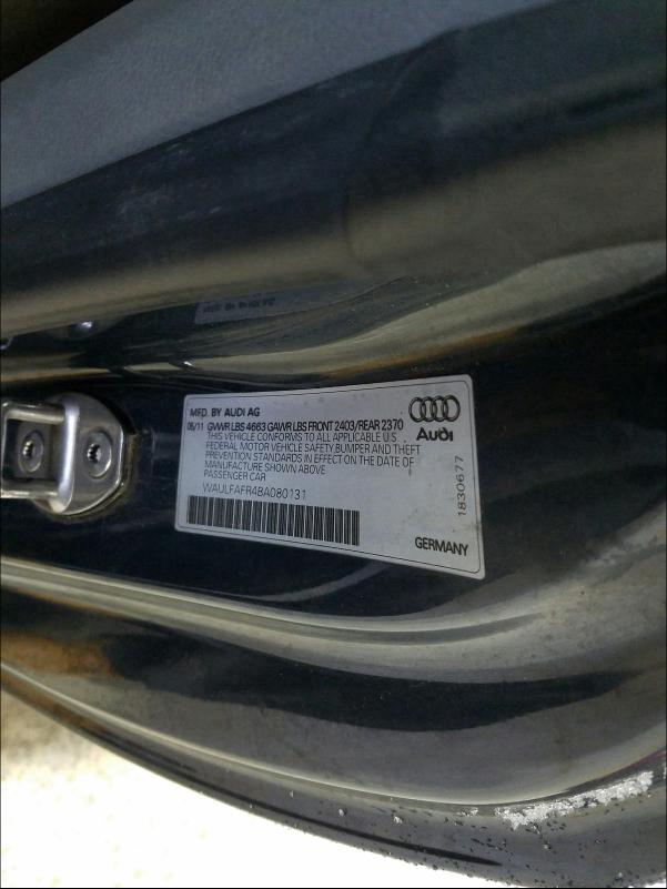 2011 AUDI A5 PREMIUM WAULFAFR4BA080131