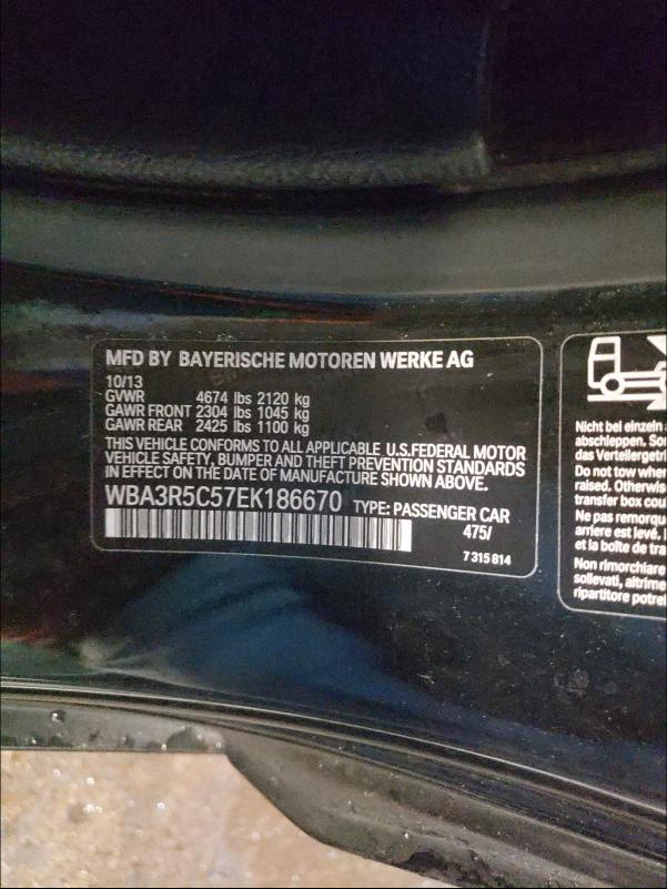 2014 BMW 435 XI WBA3R5C57EK186670