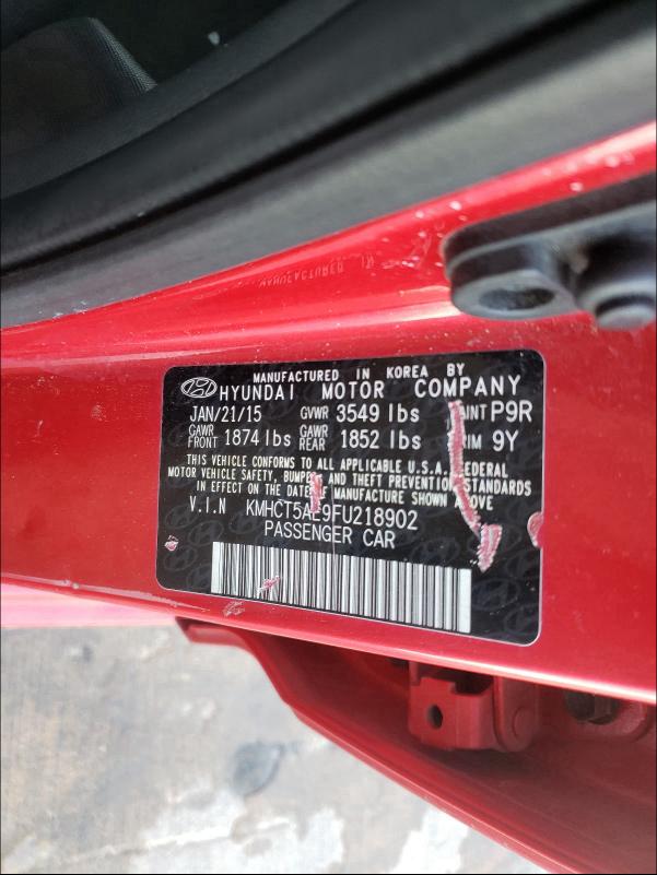 2015 HYUNDAI ACCENT GS KMHCT5AE9FU218902