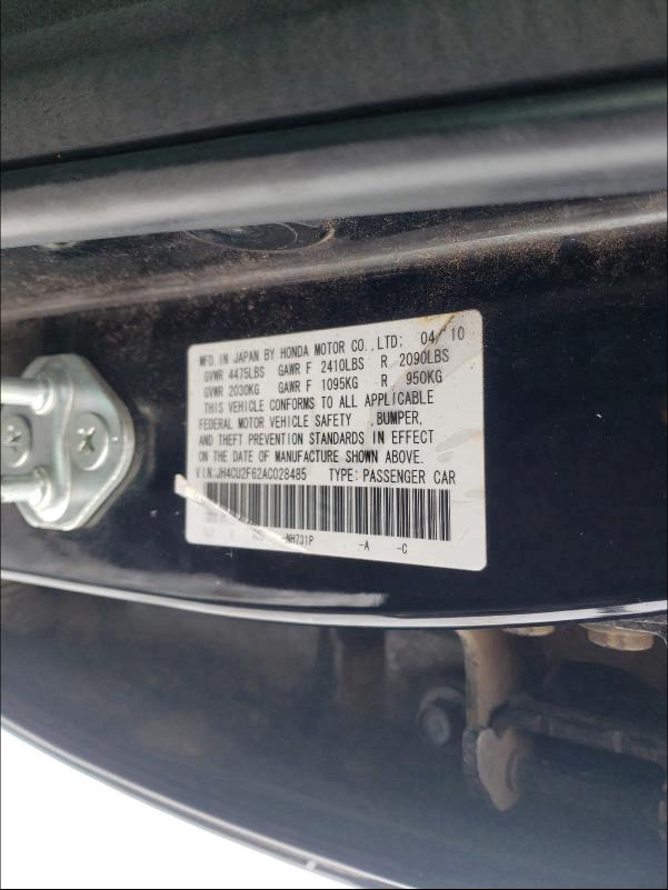 2010 ACURA TSX JH4CU2F62AC028485