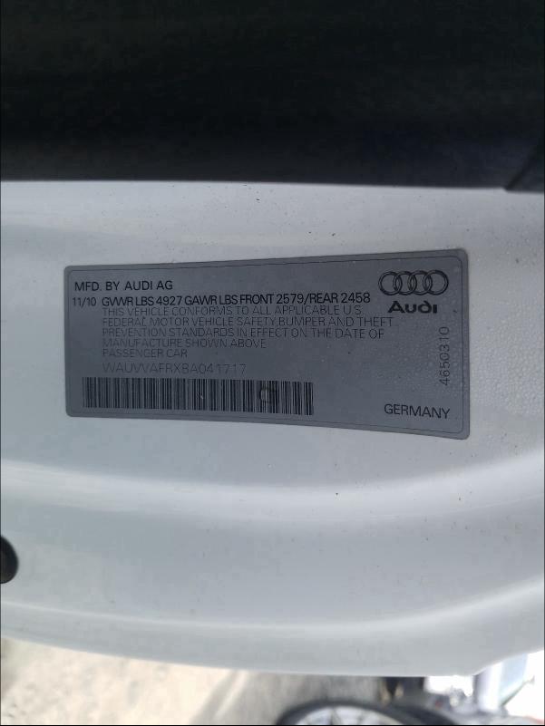 2011 AUDI S5 PRESTIG - WAUVVAFRXBA041717