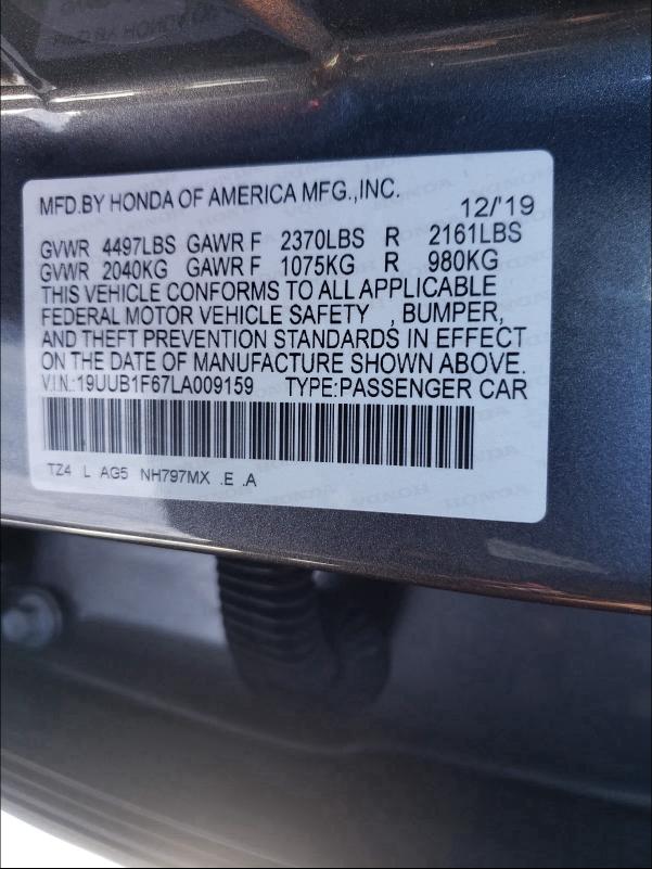 2020 ACURA TLX TECHNO 19UUB1F67LA009159