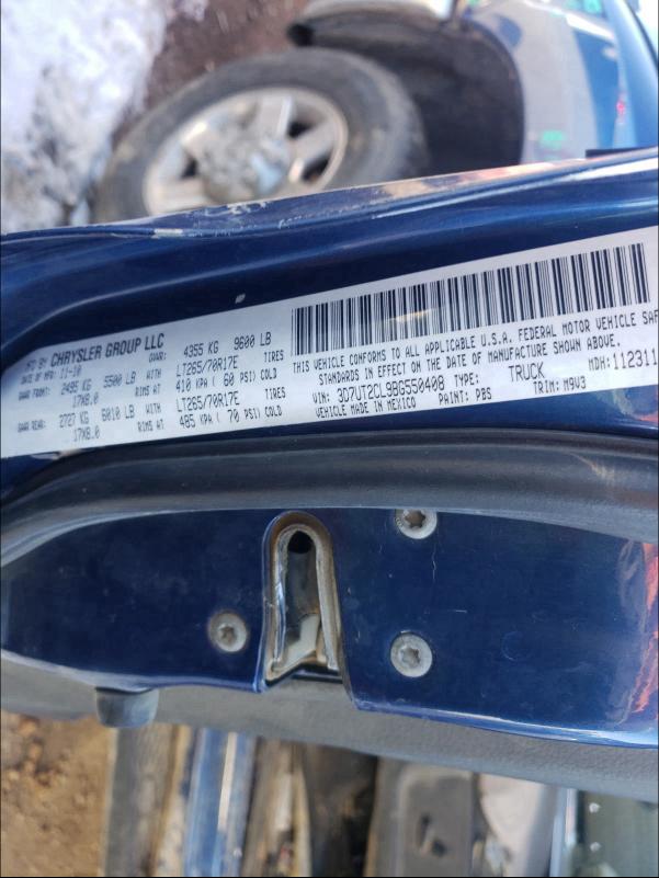 2011 DODGE RAM 2500 3D7UT2CL9BG550408