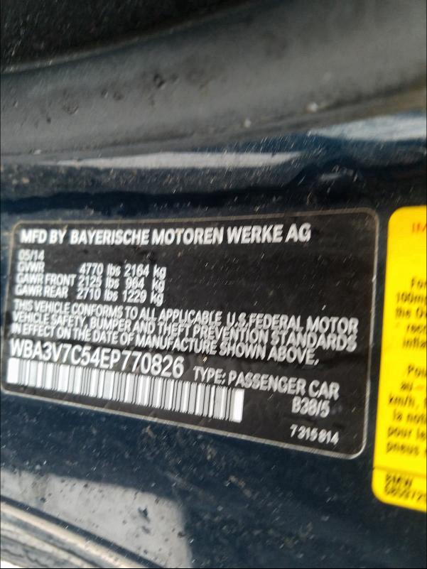 2014 BMW 428 I SULE WBA3V7C54EP770826