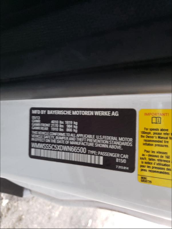 2013 MINI COOPER S P WMWSS5C5XDWN66500