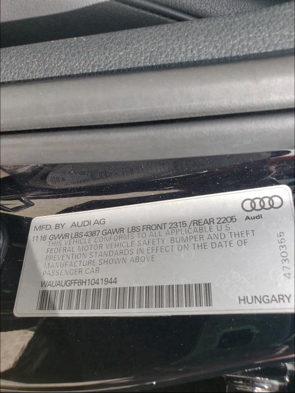 2017 AUDI A3 PREMIUM WAUAUGFF6H1041944
