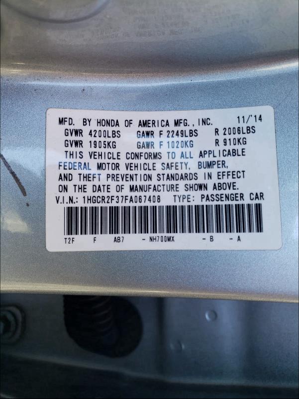 2015 HONDA ACCORD LX - 1HGCR2F37FA067408