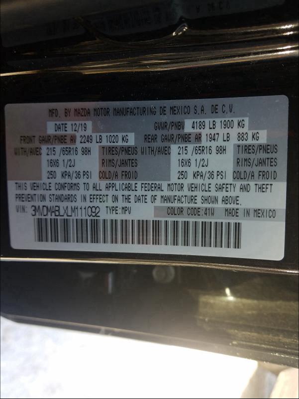 2020 MAZDA CX-30 3MVDMABLXLM111092