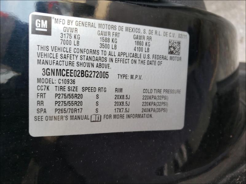 2011 CHEVROLET AVALANCHE - 3GNMCEE02BG272005