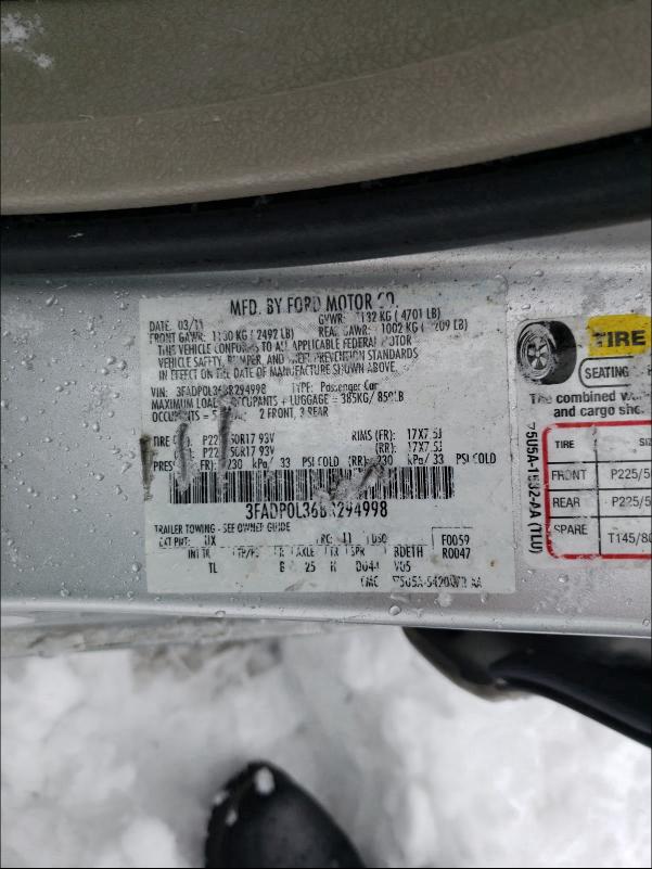 2011 FORD ESCAPE HYB 3FADP0L36BR294998