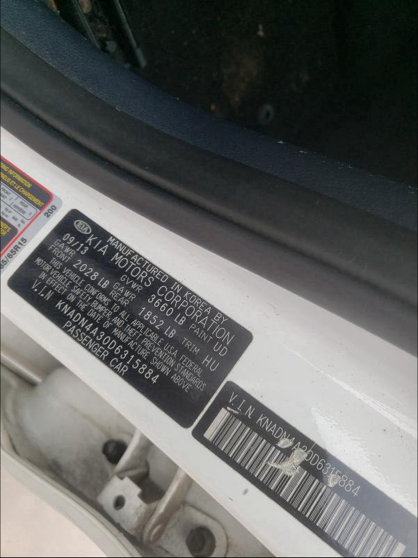 2013 KIA RIO EX KNADN4A30D6315884