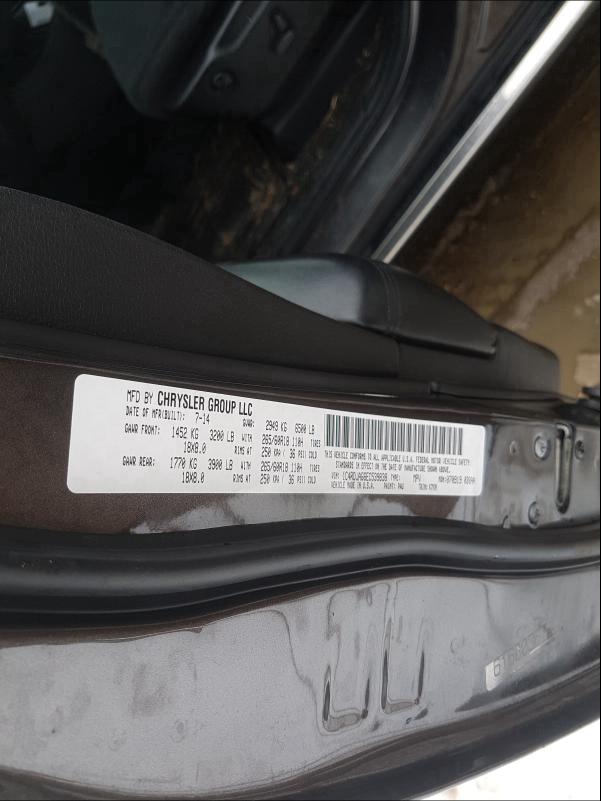 2014 DODGE DURANGO SX 1C4RDJAG6EC539838