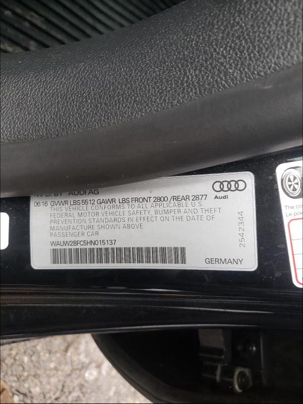 2017 AUDI A7 PREMIUM WAUW2BFC5HN015137