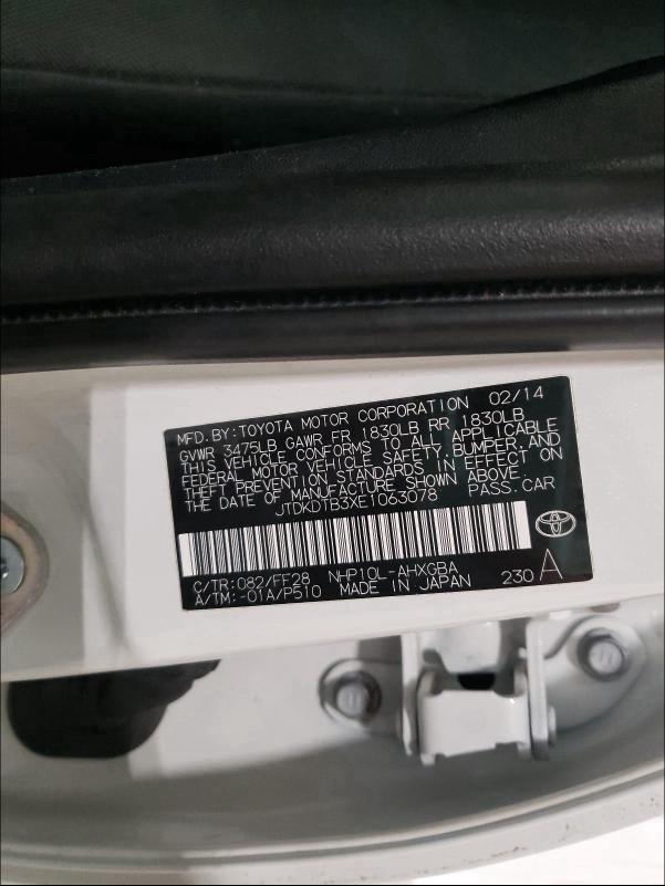 2014 TOYOTA PRIUS C JTDKDTB3XE1063078