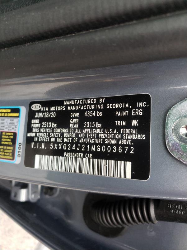 2021 KIA K5 LX 5XXG24J21MG003672