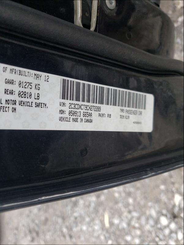 2012 DODGE CHARGER R/ 2C3CDXCT9CH272289