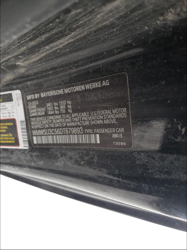 2013 MINI COOPER WMWSU3C56DT679893