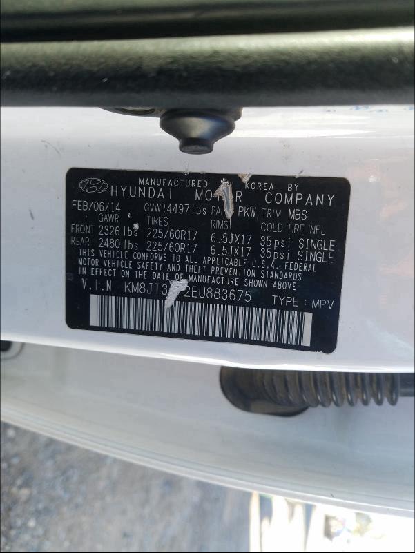 2014 HYUNDAI TUCSON GLS - KM8JT3AF2EU883675