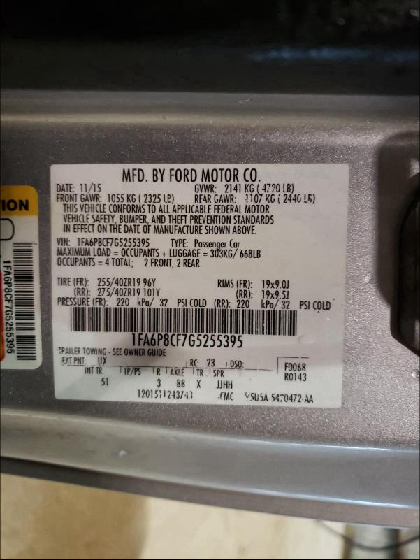 2016 FORD 1110 1FA6P8CF7G5255395