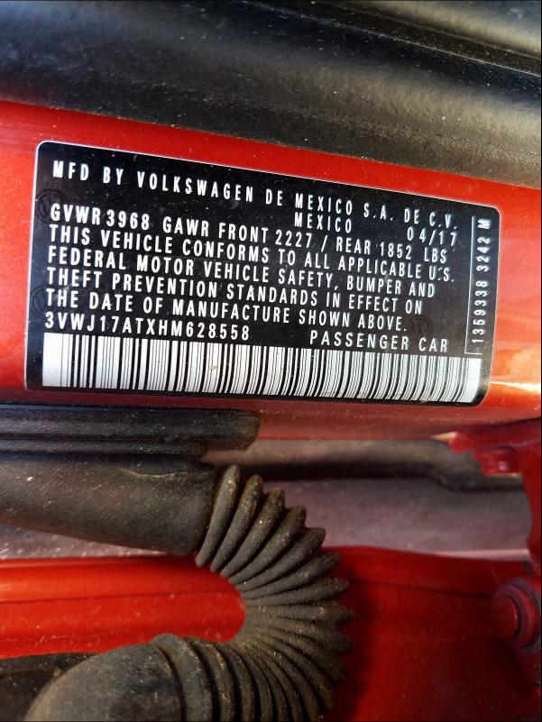 2017 VOLKSWAGEN BEETLE SE 3VWJ17ATXHM628558