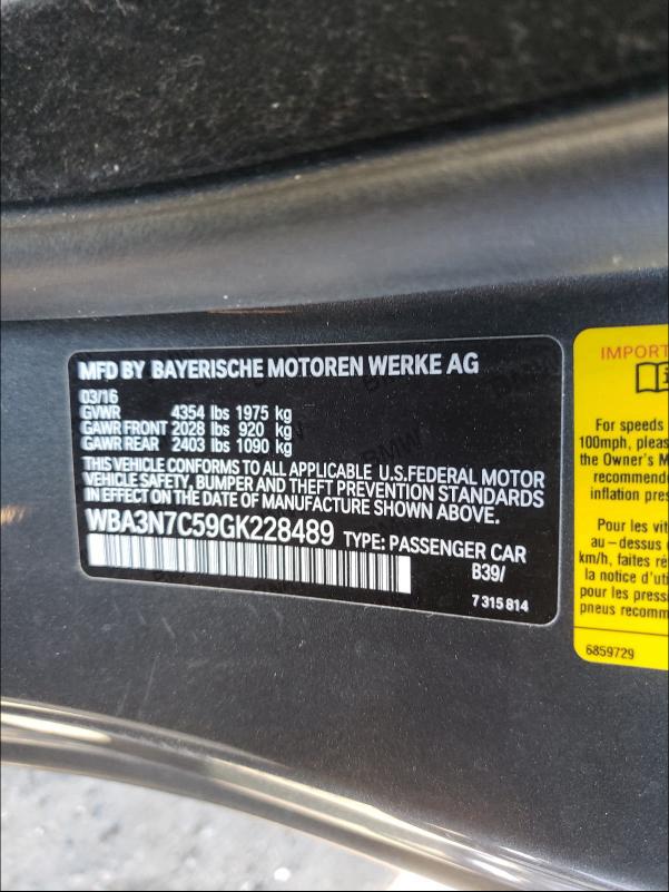 2016 BMW 428 I WBA3N7C59GK228489