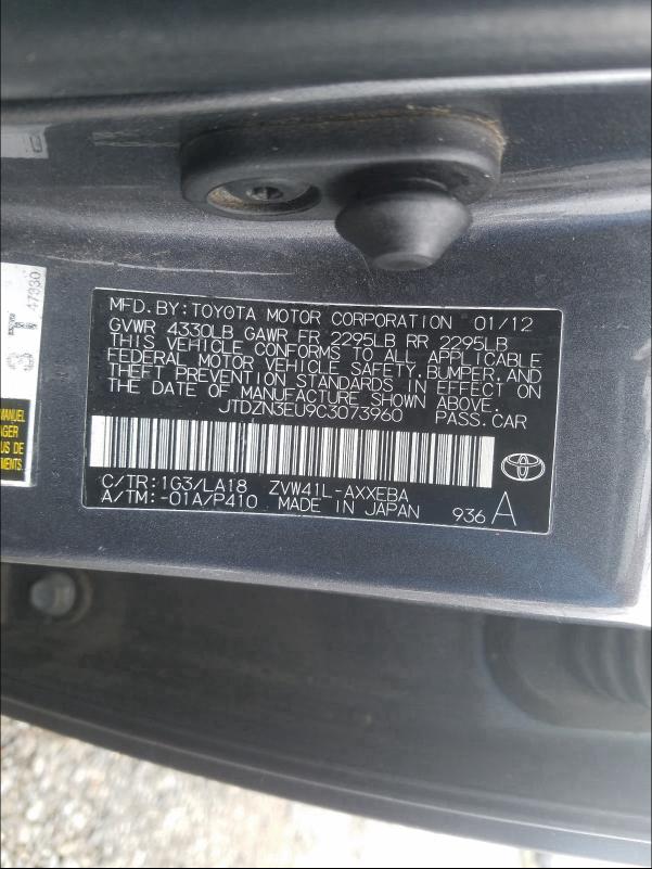 2012 TOYOTA PRIUS V JTDZN3EU9C3073960
