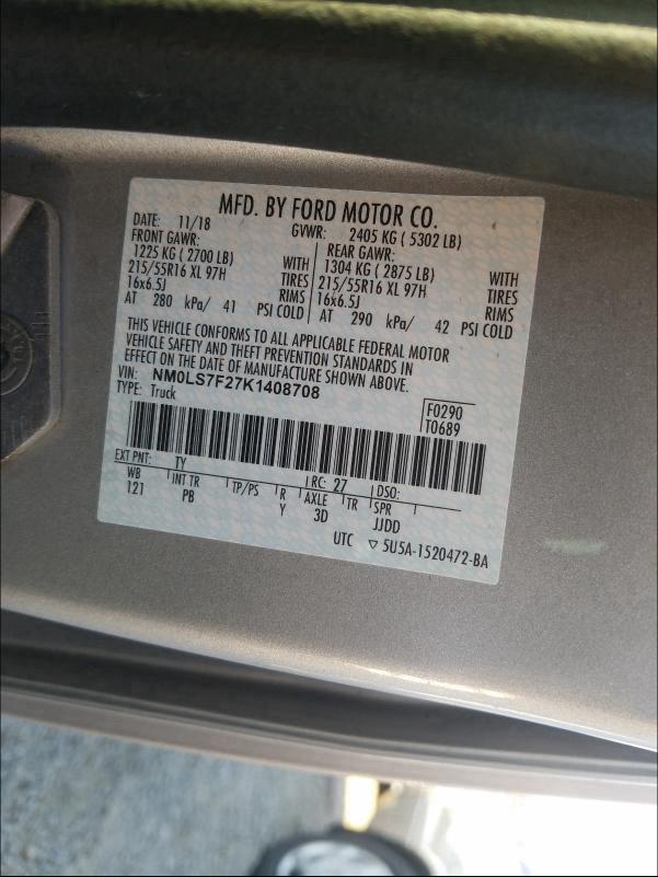 2019 FORD TRANSIT CO - NM0LS7F27K1408708
