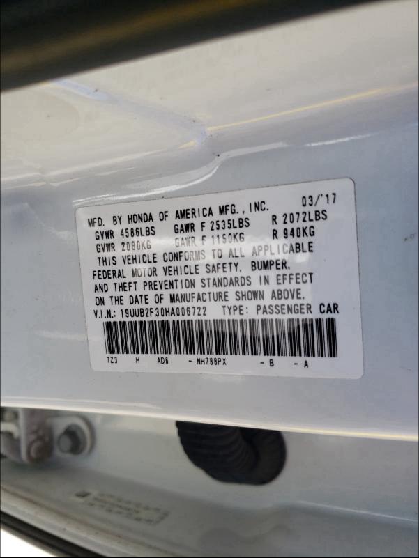2017 ACURA TLX 19UUB2F30HA006722