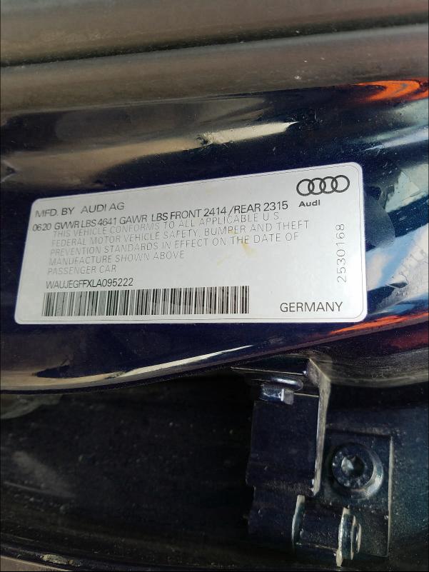 2020 AUDI A3 S-LINE WAUJEGFFXLA095222