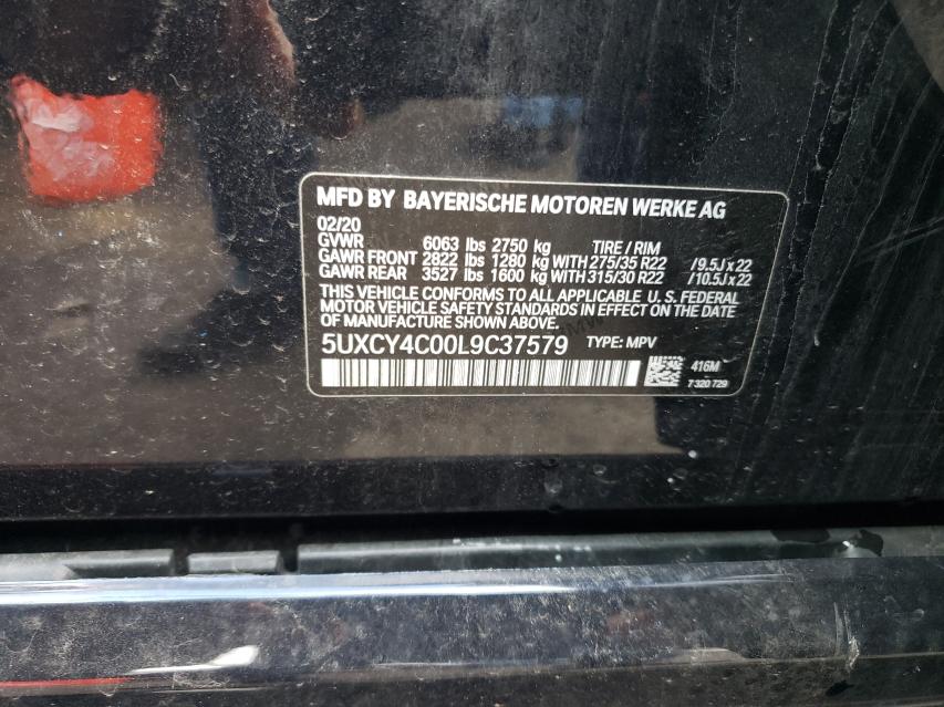 2020 BMW X6 SDRIVE 5UXCY4C00L9C37579