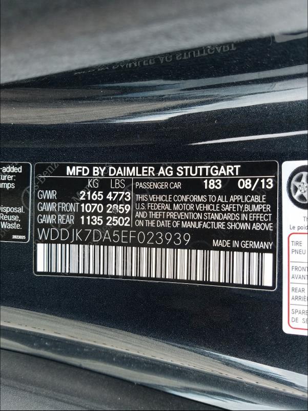 2014 MERCEDES-BENZ SL 550 WDDJK7DA5EF023939