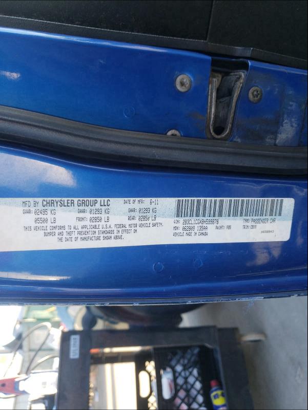 2011 DODGE CHARGER PO 2B3CL1CGXBH599878