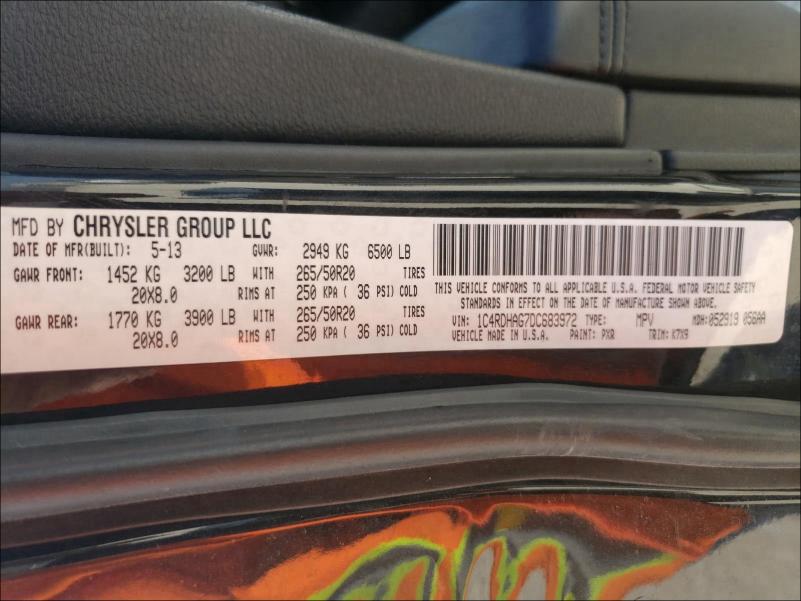 2013 DODGE DURANGO SX 1C4RDHAG7DC683972