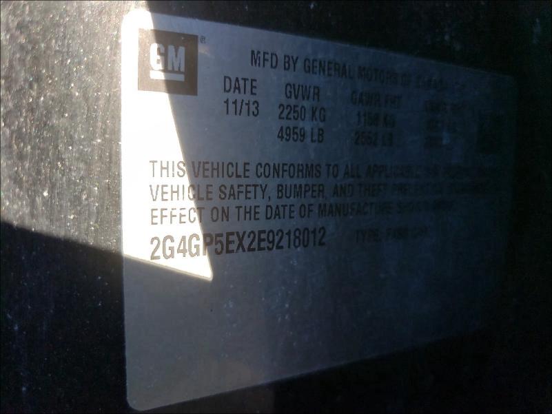 2014 BUICK REGAL PREM 2G4GP5EX2E9218012