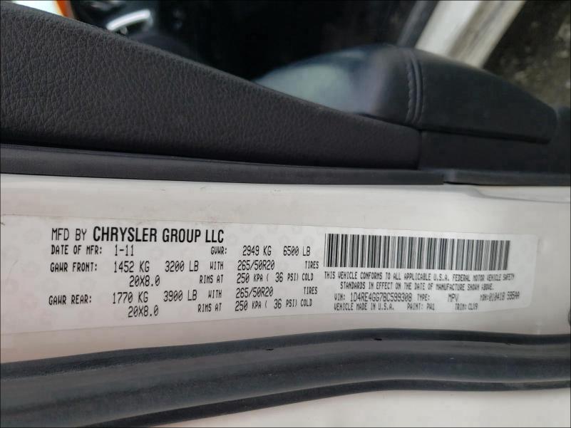 2011 DODGE DURANGO CR 1D4RE4GG7BC599308