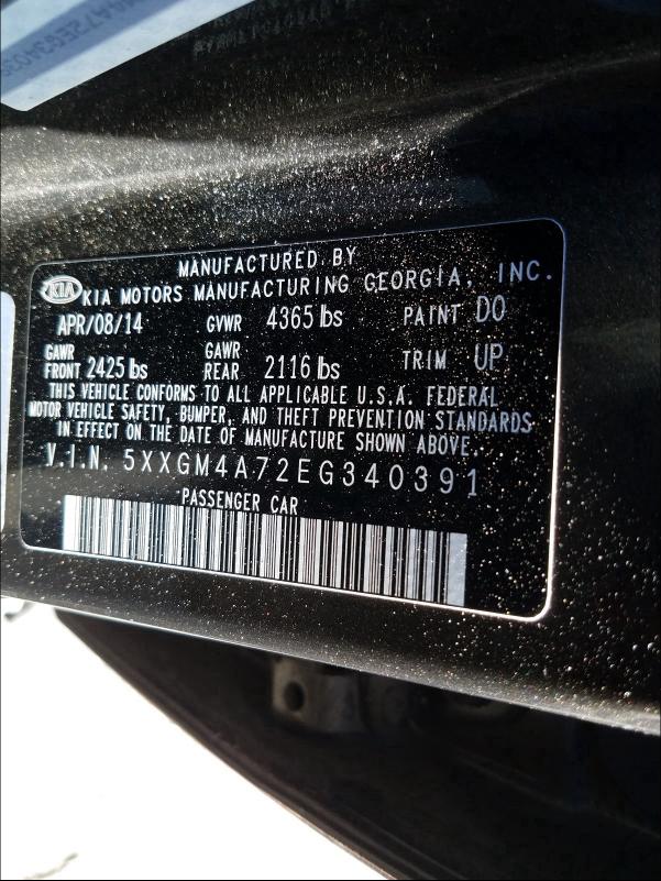 2014 KIA OPTIMA LX 5XXGM4A72EG340391