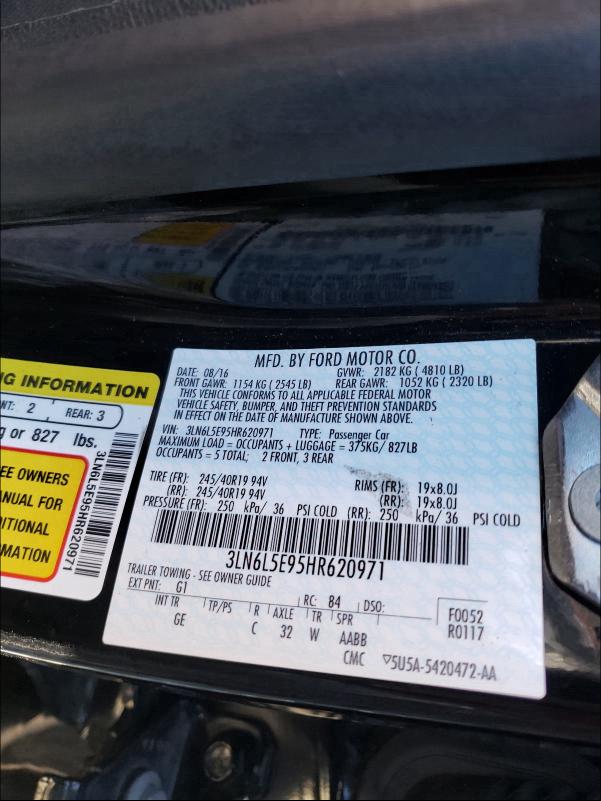 2017 LINCOLN MKZ RESERV 3LN6L5E95HR620971